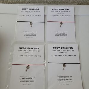 Best Friends Wine Glass Charm Bracelets Set Of 4 Sealed New
